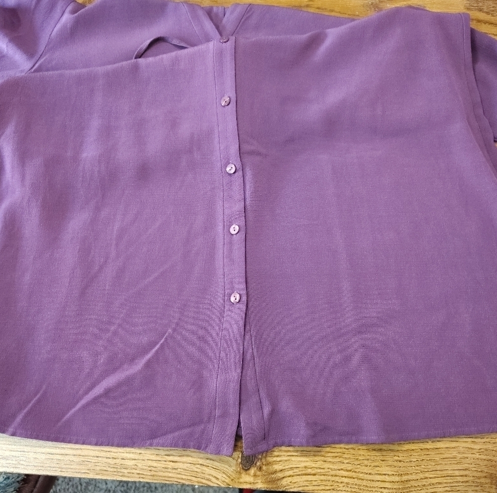 Eileen Fisher Shirt Dress Tencel purple button down  long sleeves, sz M, casual. - Picture 14 of 16